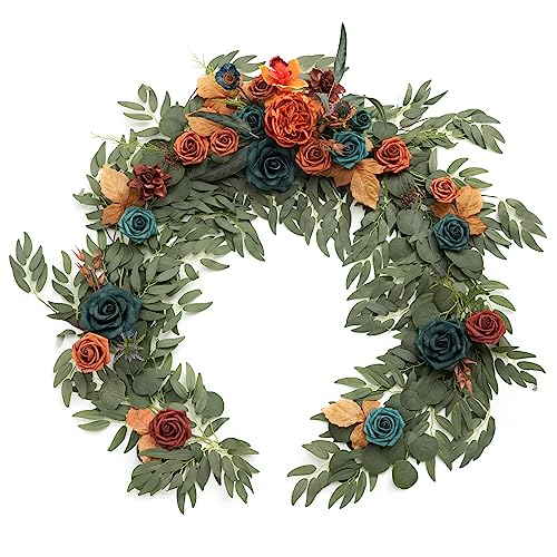 Ling's moment Flower Garland - 6FT Eucalyptus & Rose -