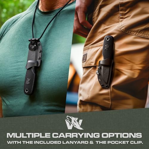 Odenwolf W-Mini - Edc Neck Knife With Sheath And Necklace - Small Edc Fixed Blade Knife Necklace And Belt Clip - Pocket Fixed Blade Knives thumb #3