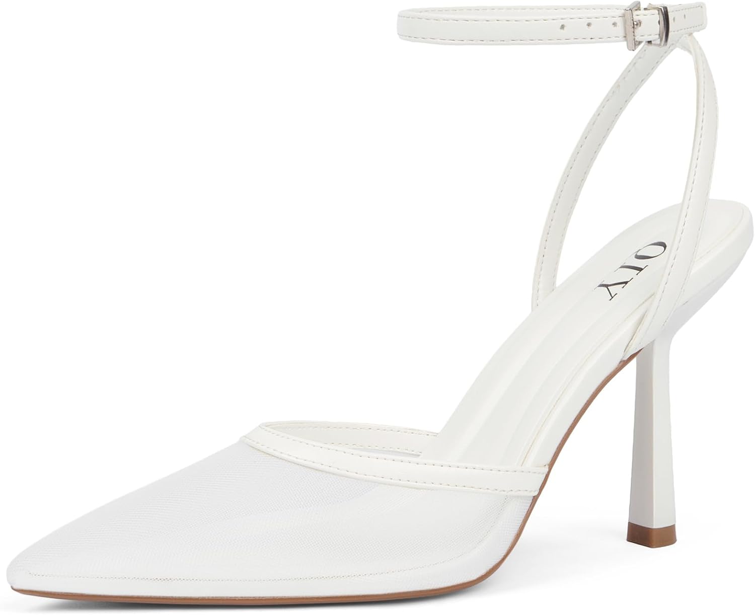 Closed Toe Ankle Strap Heels Women Pumps Pointed Toe Heeled Sandals for Women Stiletto Wedding Dress Shoes