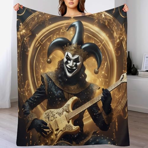 Manta de payaso con guitarra acogedora colcha ligera de tacto suave para descanso 2