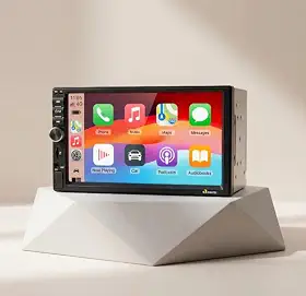 Central Multimídia 2 Din Universal 7" Touch Screen com CarPlay e Android Auto Sem Fio, Bluetooth, USB, Espelhamento de Tela, 4x50W, Entrada para Câmera de Ré
