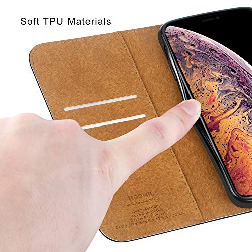Capa carteira HOOMIL para iPhone X/XS, [Classic Business Series] Capa de couro flip, azul
