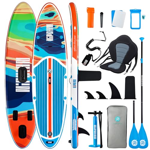 Niphean Tabla Paddle Surf Hinchable para Adultos con Todos los Accesorios, 320cm Paddle Surf Hinchable para Todos los Niveles, Sup Capacidad 200kg para 2 Personas, Stand up Paddle Board con Asiento