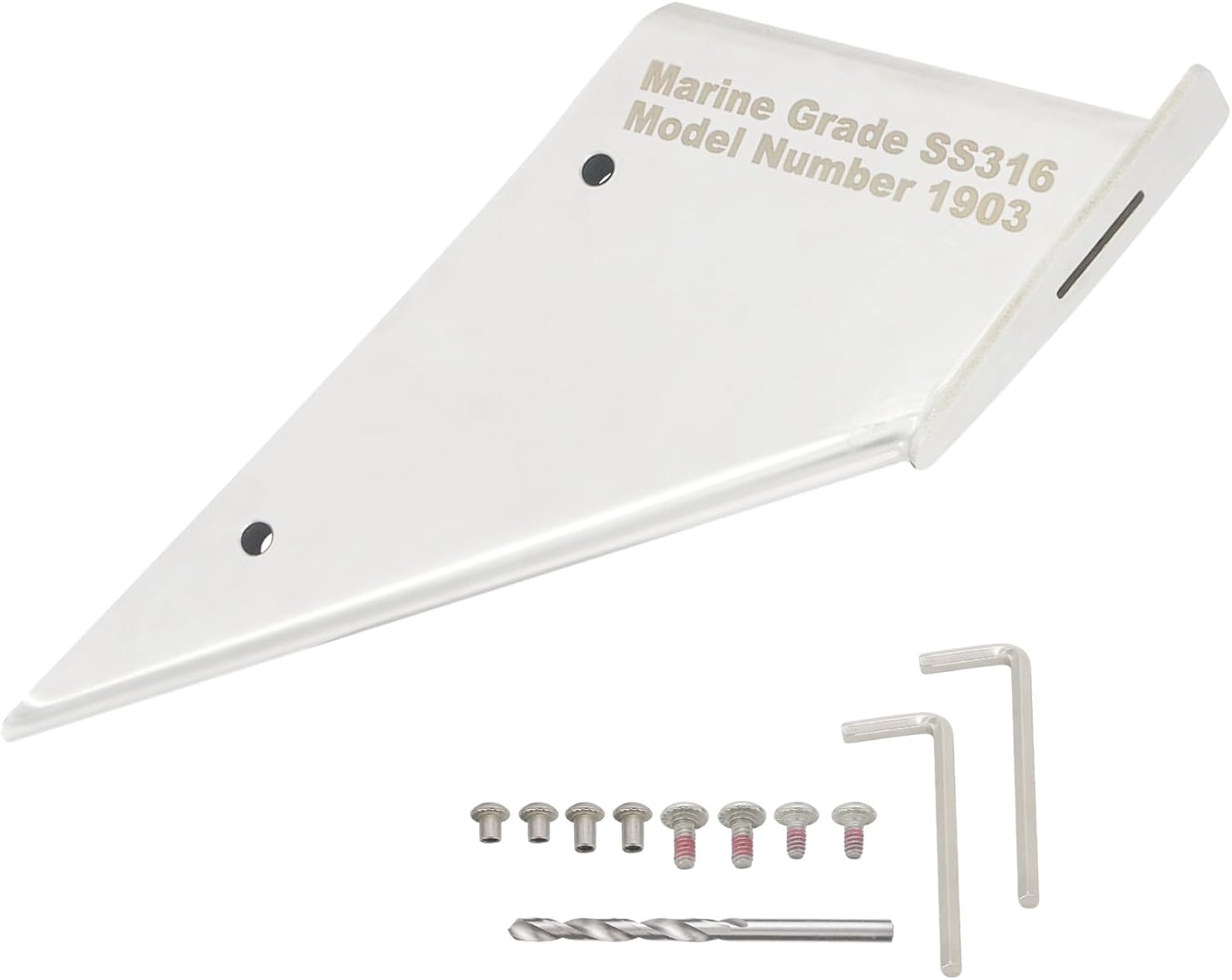 Skeg Guard 27341 for Mercury Mariner 40 50 60 HP 2 & 4 Stroke 1991-Up and OMC Johnson Evinrude 40 50 HP 4 Stroke 1999-2003, Marine-Grade 316 Stainless Steel Polished Protector with Drain