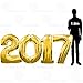 New Year 2017 - 40 Inch Giant Jumbo Helium Foil Mylar Balloons (Premium Quality), Glossy Gold
