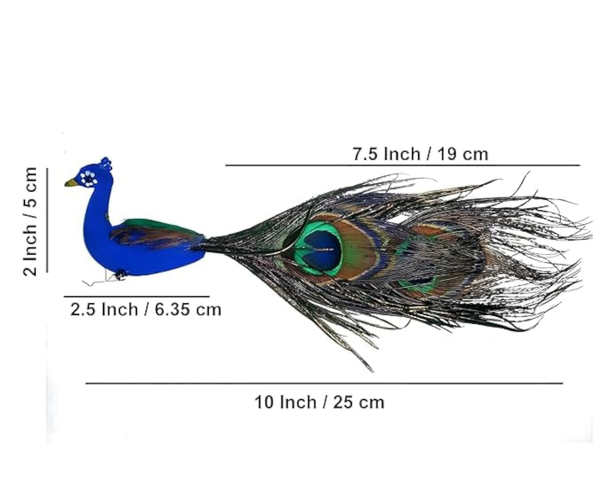 Artificial Peacock 2-Piece Set with 12 Artificial Natural Birds
