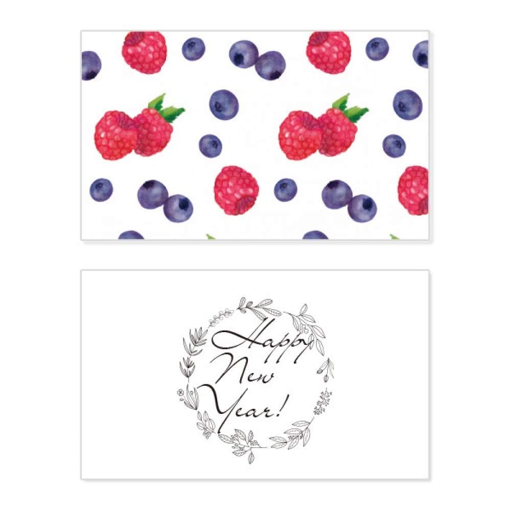 Tarjeta conmemorativa de año nuevo con frutas de fresa Blueberry para regalar deseos únicos 5