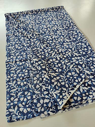 Image of Floral Printed Cotton Fabric Cloth Hand Block Print Fabric Women Material Running Jaipuri Hand Block Printed Women Dress Material Kurtis Natural 44 inch Inches Width 2.5 Meter (Pattern 40)