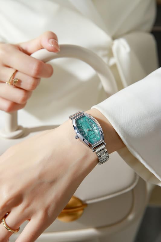 Image of Giordano Silver Oval Shape Dial Watch for Women - Elegant Roman Numerals, Stainless Steel Strap, Sleek Analog Design