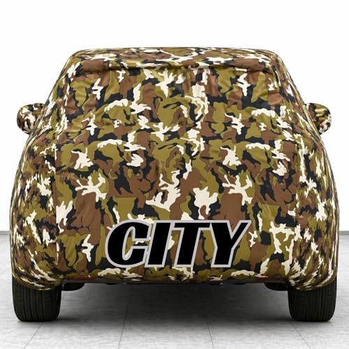 Image of Kings of Cover New Jungle 100% Waterproof Hondo-City Car Cover | Polyester Car Body Cover for Rain & Sun | UV Protection, Dustproof, Scratch Resistant, Windproof, Heat Resistant, Custom Fit