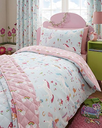 Pink Catherine Lansfield Fairytale Unicorn Duvet Cover Bedding Set | Terrys