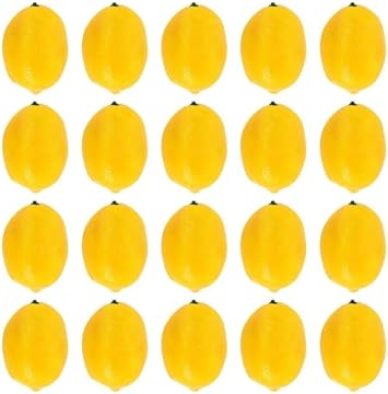 20Pcs Yellow Simulation Artificial Lemon Fake Fruit Disply Home Party Decor Artificial Fruit Trees for Home Decor Artificial Fruit Artificial Plants and Flowers Artificial Plants and Flowers