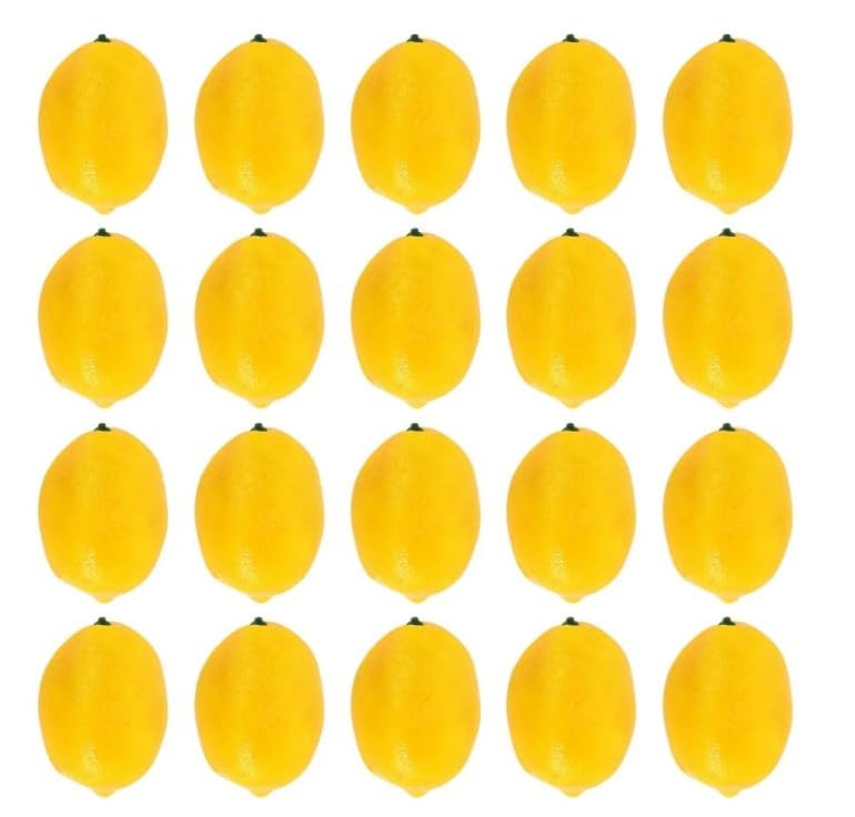 20Pcs Yellow Simulation Artificial Lemon Fake Fruit Disply Home Party Decor Artificial Fruit Trees for Home Decor Artificial Fruit Artificial Plants and Flowers Artificial Plants and Flowers