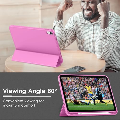 Image of ToaPoia Case for iPad (A16) 11 Inch 2025 /iPad 10th Generation 10.9 Inch 2022, Slim Trifold Stand Protective Cover with Pencil Holder and Soft TPU Back,Support Auto Sleep /Wake (Peach Red)