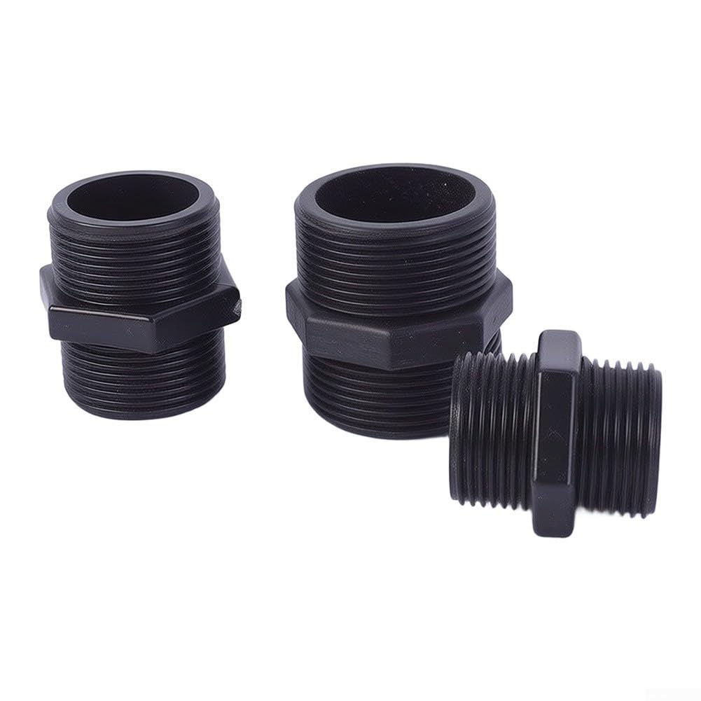 Conector de Tubo 2 Pulgadas NPT para Doble Macho Plástico Negro - Kit de Conectores para Riego y Jardín a 2 Unidades