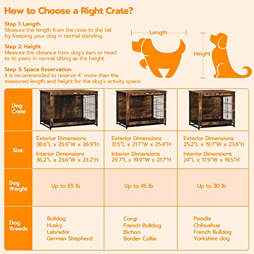 image for HOOBRO Dog Crate Furniture, 32.5