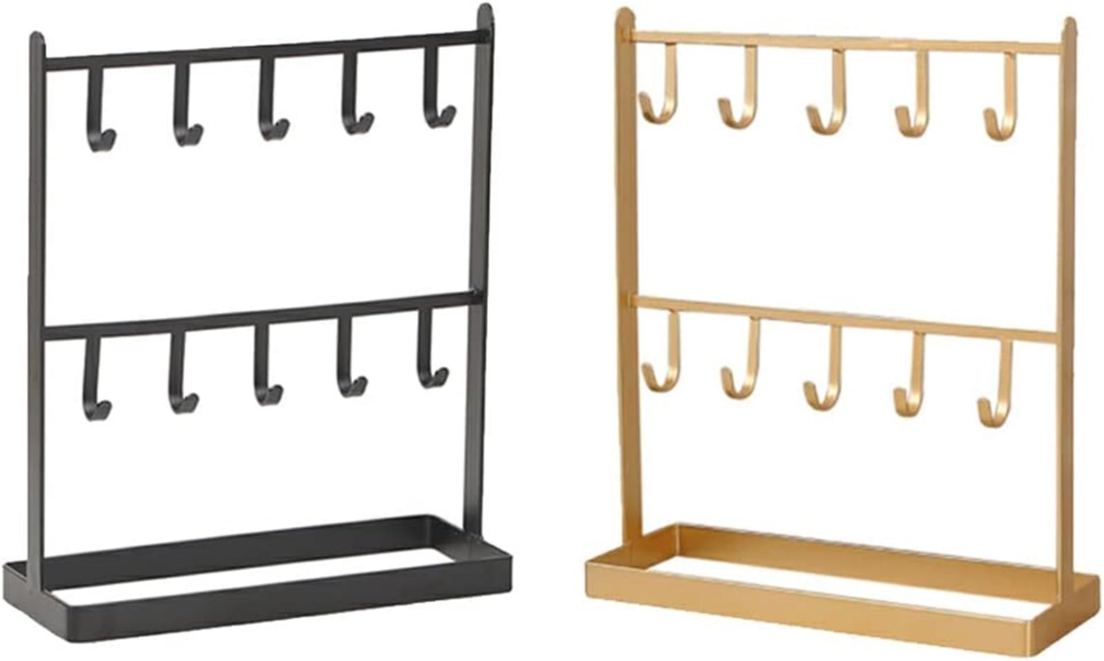 Doble capa joyería nizer soporte con pendiente y collar soporte de exhibición de joyería negro para nizing Accesorios en el hogar dormitorio