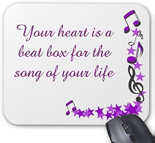 Custom Standard Rectangle Gaming Mousepad Music Notes and Stars Mouse Pad