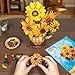 PLAXSOON Sunflower Building Set with Lights Vase Base, Flowers Botanical Collection Building Block, Valentine's Day 1180PCS Art Bouquet Bonsai Plant Building Kit Gift for Adults Teens Girls Boys 12+