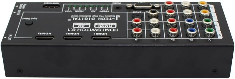 J-Tech Digital ® Latest Generation Multi-Functional HDMI Audio Extractor with 8 Inputs to 1 HDMI Output with Optical/Coaxial 5.1 Channel Support 3D & Surround Sound