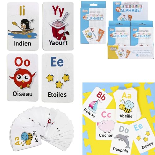 Jeux 2 mômes Cartes Éducatives Illustrées Alphabet 26 Mots Multicolore – vue 2
