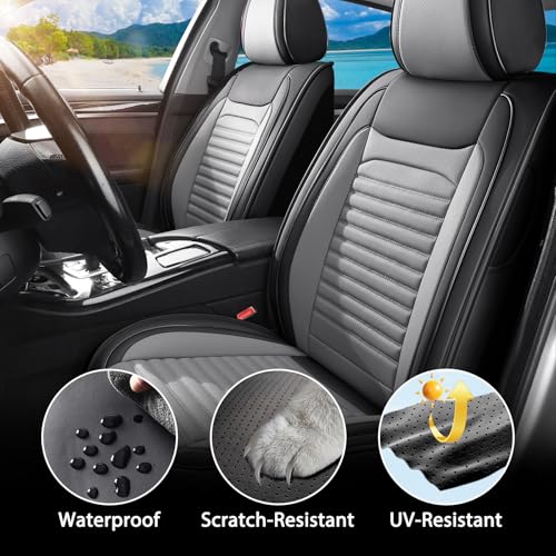 Image of Car Seat Covers Fit for WRX 2015-2025(BlackGrey,Full Set) | Full Coverage Car Seat Covers Sets,Breathable Anti-Slip Waterproof All-Weather Seats Protectors