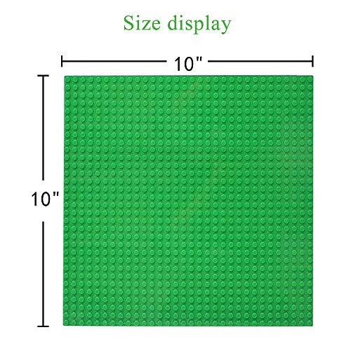 6 Pack Classic Baseplates Building Base Plates for Kids 100% Compatible with Major Brands-Baseplates 10" x 10", (Multico
