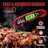 AWLKIM Instant Read Meat Thermometer for Grill and Cooking - Waterproof Fast Food Thermometer with Backlight, Digital Food Probe for Kitchen Cooking, Candy Making, Outside Gril - Image 2