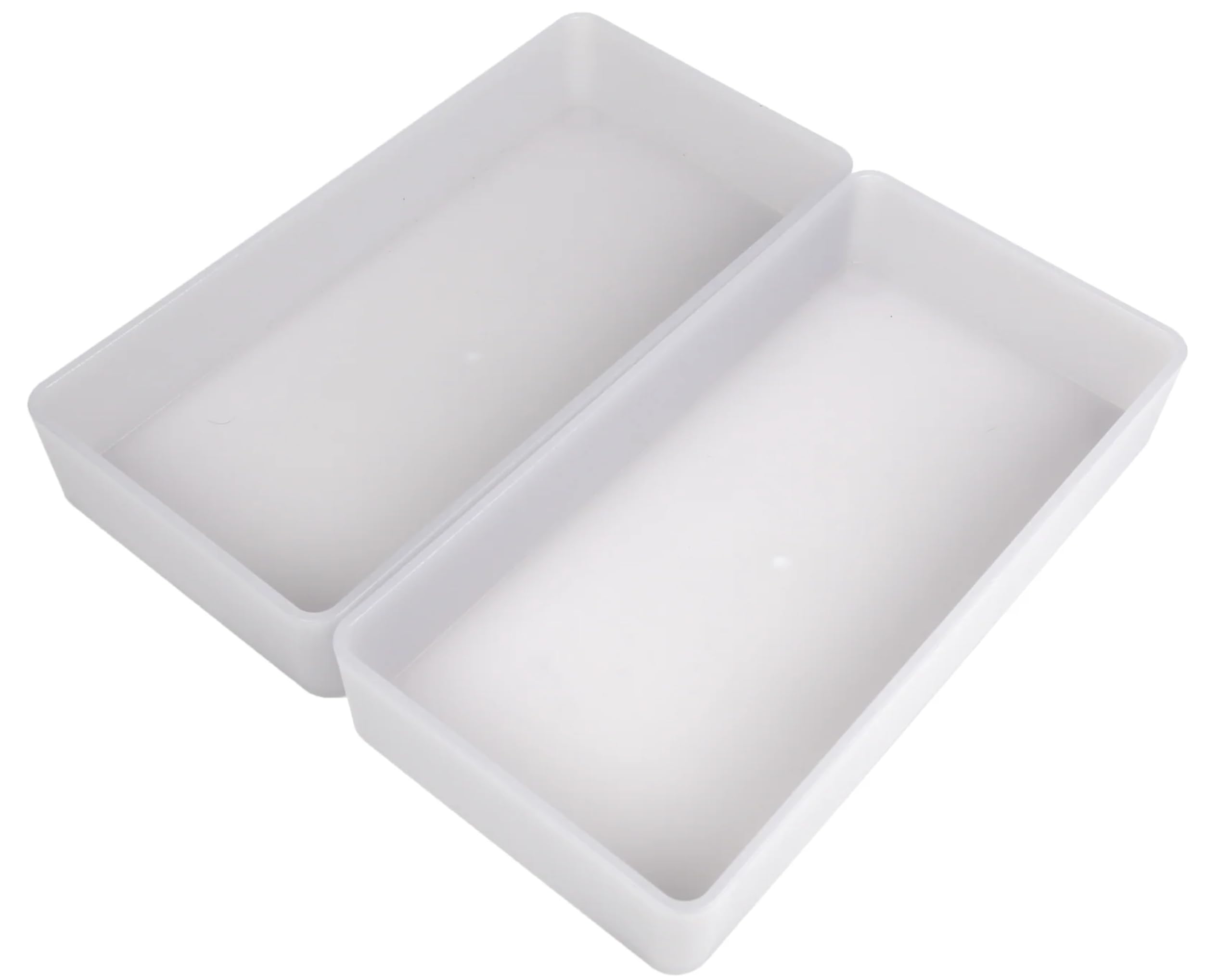 Three by Three Seattle reSTAK Stackable Organizing Bins, Dishwasher Safe, Bins Lock That Lock Together: Stylish Space Management, 2 Pack (Fog)