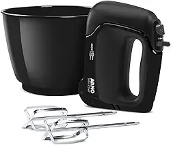 Batedeira Arno Mini Chef Portátil 400W Compacta com 4 velocidades e Função Pulsar HM01 220v