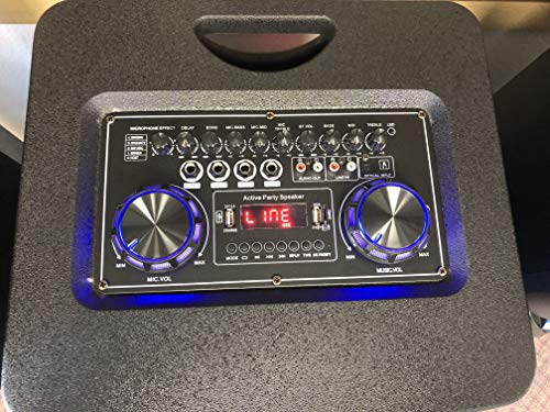 IDOlmain IPS-DJ06 Bluetooth Rechargeable Party Boombox Speaker with Optical Input, USB/SD Port, Dual Wireless Microphone, Multicolor Lighting - Thumbnail 7