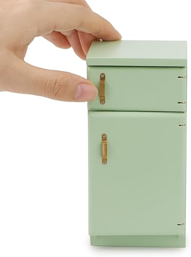 Miniatura 2 de Accesorios para casa de muñecas, nevera, muebles de cocina en miniatura, estilo retro simple, accesorio para refrigerador, decoración de modelo