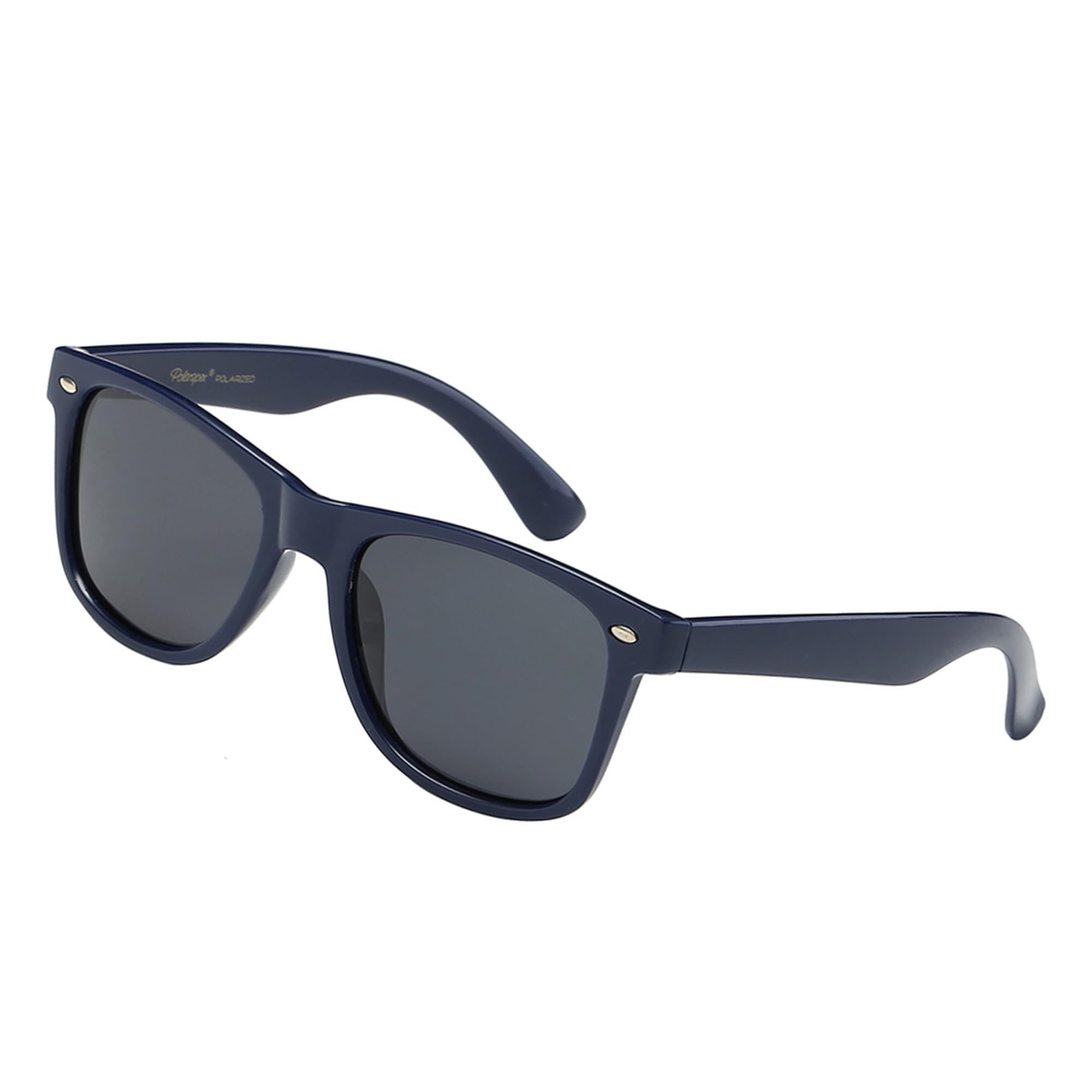 PolarSpex Polarized Sunglasses for Men and Women – UV Protection, Durable & Lightweight Retro Sunglasses for Driving, Fishing, Navy Blue | Smoke, L