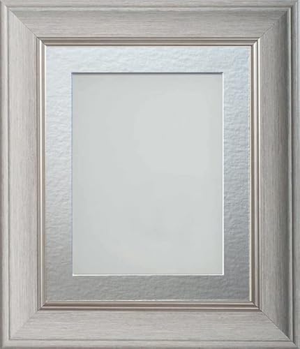 Frame Company Drummond Pale Grey Photo Frame, Silver Mount, 16x12 for 14x10 inch, fitted with perspex