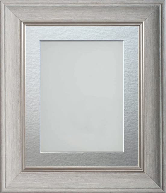 Frame Company Drummond Pale Grey Photo Frame, Silver Mount, 9x7 for 7x5 inch, fitted with perspex