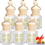AROIC 6 Pack Car Air Freshener Hanging, New Car Scent Natural Plant Essential Oil Fragrance Diffuser, Unisex Air Freshener Aromatherapy Effectively Eliminates Odors Long-Lasting Fresh Scent (8ml Each)