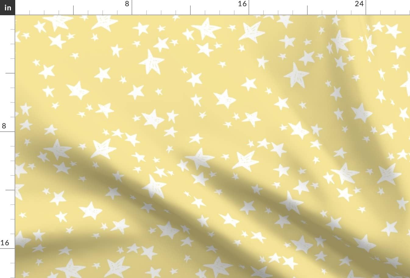 Spoonflower Fabric - Stars Lemon Yellow Star Pastel Nursery Fairy Celestial Printed on Upholstery Velvet Fabric Fat Quarter - Upholstery Home Decor Bottomweight Apparel
