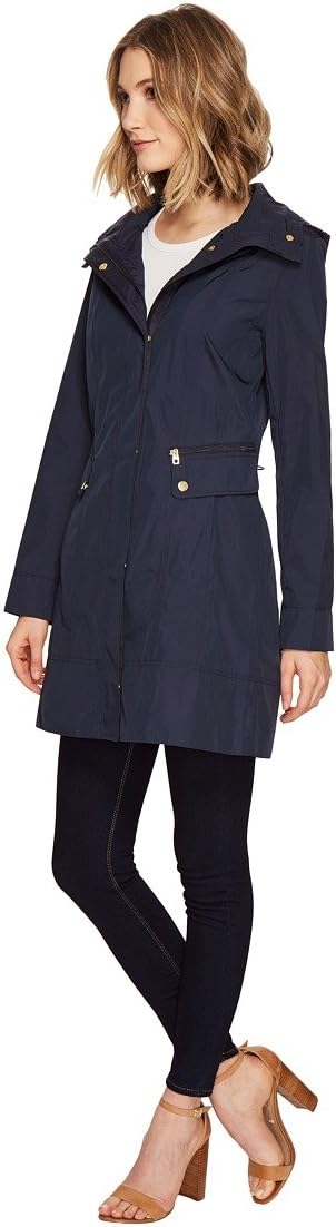 Cole Haan Women's Back Bow Packable Hooded Rain Jacket - Image 2
