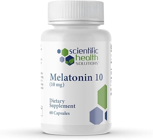 Scientific Health Solutions Melatonina de 10 mg  Melatonina extra Stregnth en cápsulas fáciles de tragar  Vegana, sin OMG y sin gluten  Melatonina