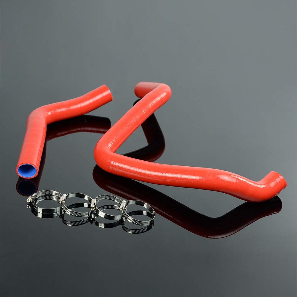 Silicone Radiator Hose Kit +Clamps Compatible with Acura Integra Honda Civic Type R Red
