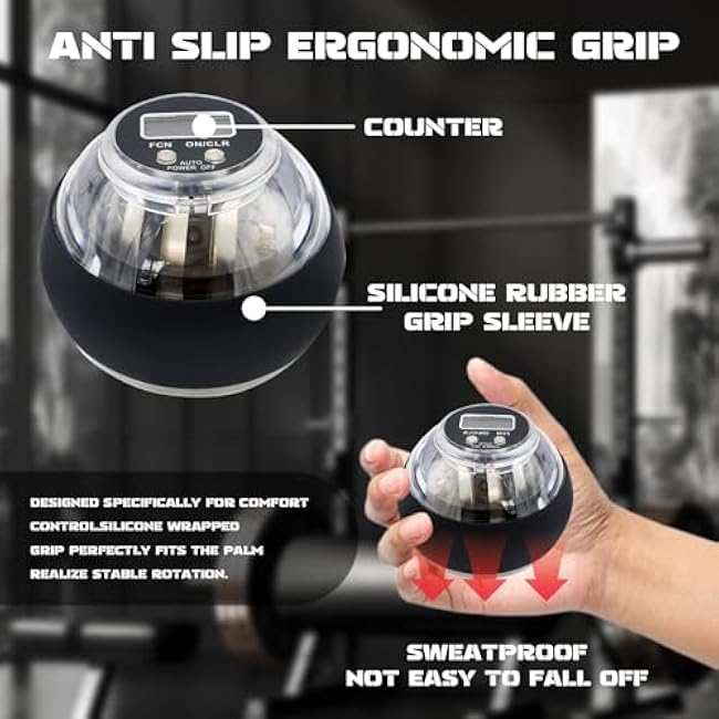 Vital Wrist Ball, Vital Wrist Ball Exerciser, 2026 Vital Wrist Balls with Counter, Portable, Modern Gyroscopic Technology, Enhance Grip Strength, Improves Dexterity & Control, Strengthen Arms