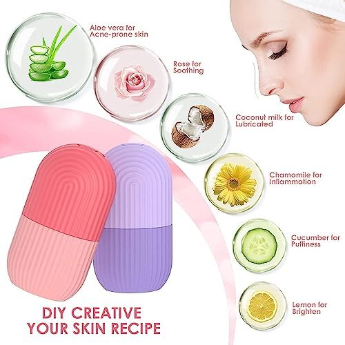SWASCO Ice Roller for Face Reusable Silicone Facial Cube for Men & Wome |Ice Massager for Puffy Eyes, Dark Circles, Glowing Skin, Neck & Eye Massage | Skin Care Tool 1 PCS 3