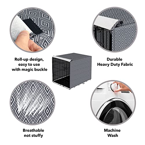 PetPrime Dog Crate Cover Indoor Durable Windproof Pet Kennel Cover Fit for 24 30 36 42 49 Inches Wire Dog Crate for Small Medium and Large Dog-Cover Only(30 Inch (30″x18″x21″) Grey PetPrime Dog Crate Cover Indoor Durable Windproof Pet Kennel Cover Fit for 24 30 36 42 49 Inches Wire Dog Crate for Small Medium and Large Dog-Cover Only(30 Inch (30″x18″x21″) Grey