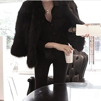 Damesbont ruige jas, dames pluizige bontparka -jas, dames bovenkleding faux bont vest