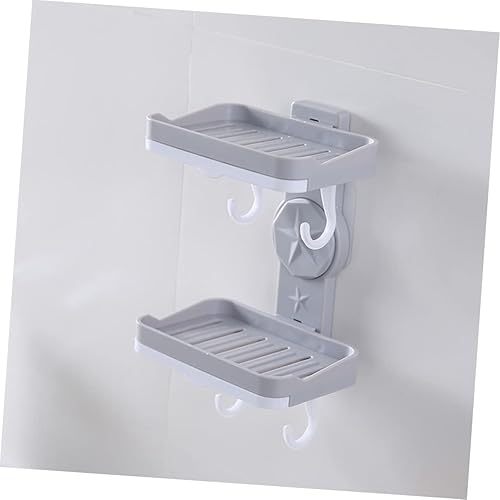 Miniatura 3 de Alipis Jabonera de plástico con ventosa, soporte de estante de pared, soporte de estante de jabón, estante de secado de jabón, escurridor de pared,