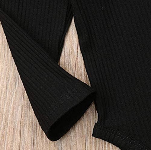 Mubineo Infant Baby Girl Basic Plain Rib Knit Ruffle Long Sleeve Romper Bodysuit Tops - Image 7