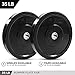 Day 1 Fitness Olympic Bumper Weighted Plate 2” For Barbells, Bars – 35 lb Set of 2 Plates - Shock-Absorbing, Minimal Bounce Steel Weights with Bumpers for Lifting, Strength Training, and Working Out