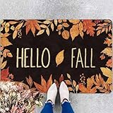 Hello Door Mat Fall Door Mat, Fall Maple Leafs Doormat for Indoor Outdoor Entrance Floor...