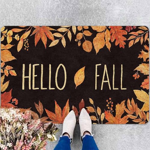 Hello Door Mat Fall Door Mat, Fall Maple Leafs Doormat
