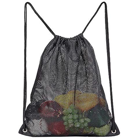 COVAX Heavy Duty Mesh Drawstring Bag, Sport Equipment Storage Bag for Beach, Swimming Cover